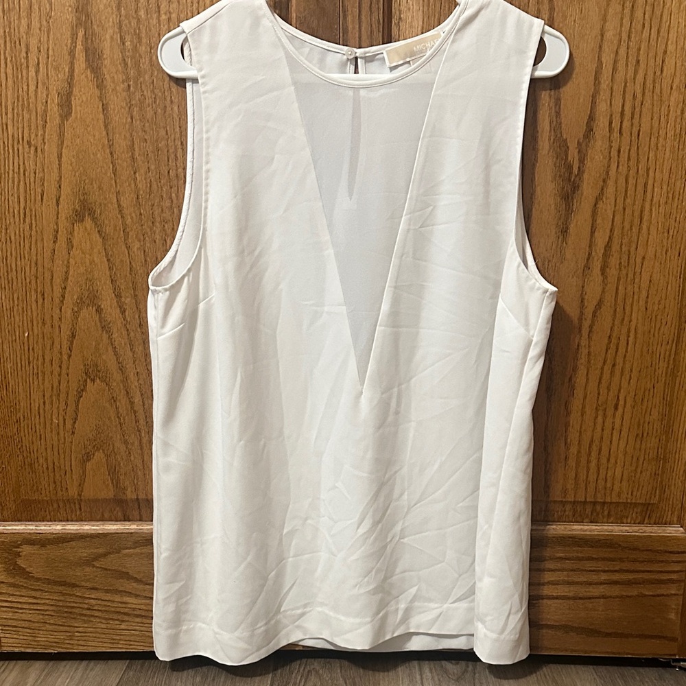 MICHAEL Michael Kors White Sleeveless Blouse